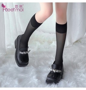 FEE ET MOI Japanese Knee High Socks (Black)